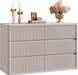 53.5" Extra Wide Dresser for Bedroom Dressers with 6 Fluted Drawers