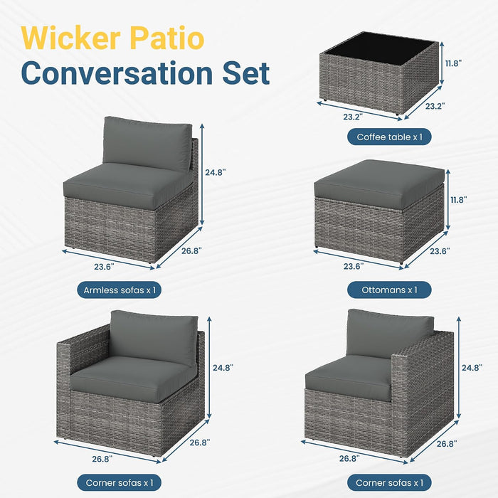 Patio Sectional Furniture Set, Outdoor Sectional Furniture for All-Weather