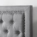 Tavira Allure® College Dorm Headboard - Tufted Rivet - Linen Gray