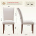 Upholstered Dining Chairs Set of 6 with Wood Legs, Beige