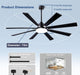 72In Indoor Outdoor Ceiling Fan,Composite Wood Blades Quiet DC Motor Remote