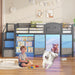 Twin Charcoal Grey Loft Bed IntegratedStorageSystem Drawers