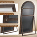 Arched Full Length Mirror with Solid Wood Frame, 71"X32" Rustic Farmhouse Large Floor Mirror with Stand, Free Standing Leaning Hanging, for Bedroom Living Room Dressing Room Entryway, Brown