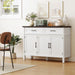 48 Inch Buffet Cabinet with Storage, off White&Walnut