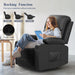 Black Swivel Recliner with Massage & Heat