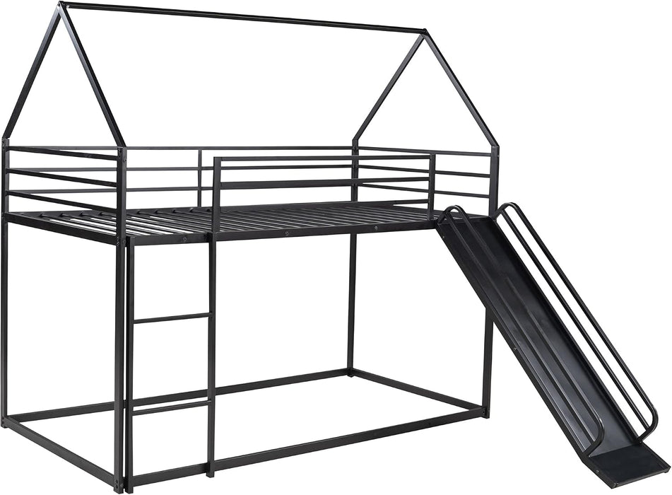 Twin Over Twin IndustrialGradeSturdy Bunk Bed Black