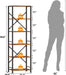 6 Tier Tall Bookshelf, Industrial Narrow Bookcase, Display Standing Shelf Units, Metal and Wood Storage Rack Organizer for Living Room, Home Office, Entryway, Kitchen, Rustic Brown