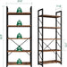 5 Tiers Bookshelf, Classically Tall Bookcase Shelf, Industrial Book Rack, Modern Book Holder in Bedroom/Living Room/Home/Office, Storage Rack Shelves for Book, Brown