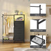 Black Dresser Featuring Reversible Hanging Rack LED