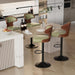 Swivel Bar Stools Set of 4,Adjustable Height Bentwood Barstools | Easy-Clean Faux Leather Upholstered Seat, Back & Footrest, Mid-Century Modern Bar Chair for Kitchen Island, Counter, Green