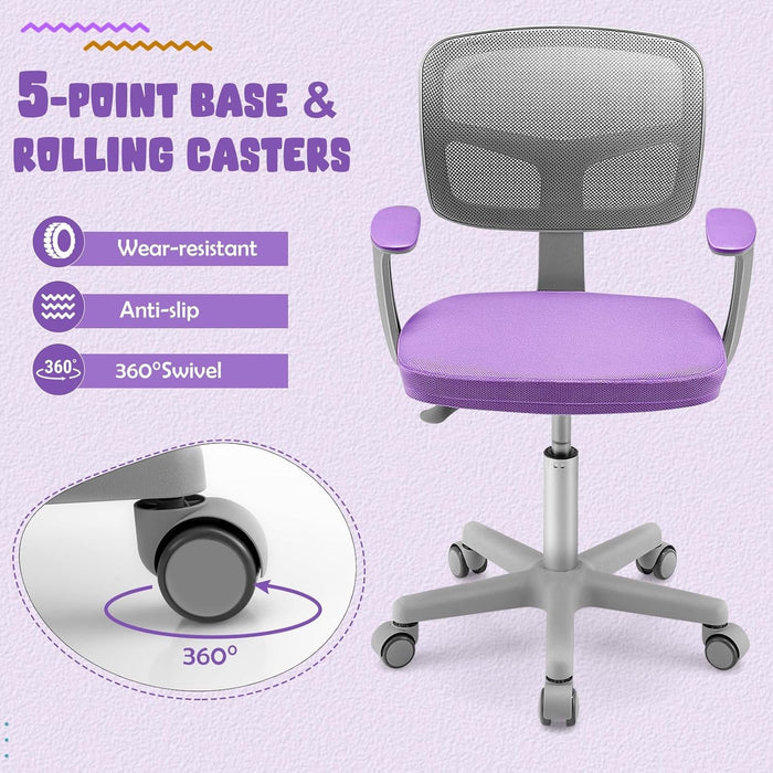 Kids Desk Chair, Ergonomic Kids Swivel Study Chair with Lumbar