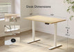 Electric Standing Desk 48X24Inches White Height Adjustable