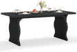 Black Dining Table for 4-6, 63-Inch Rectangular Modern Kitchen Table, Farmhouse Large Kitchen & Dining Room Furniture