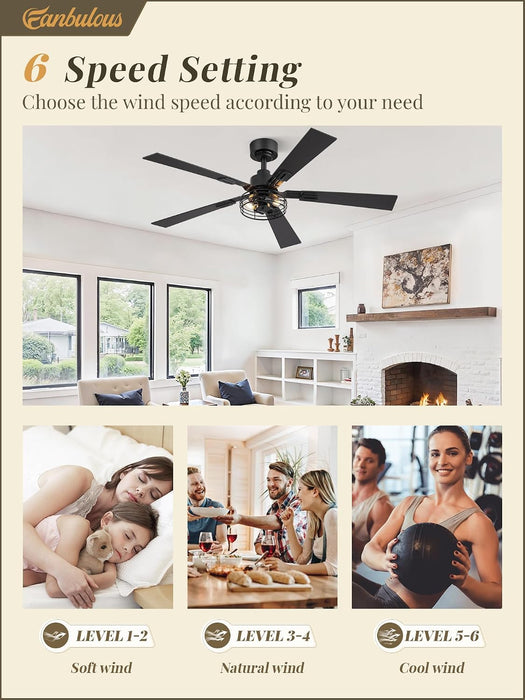 Farmhouse Rustic Ceiling Fan Featuring Remote Lighting