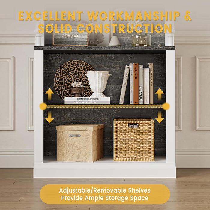71" Tall 5-Tier Bookshelf, Large Open Display Bookcase with Ample Storage & LED Light, Floor Standing Book Shelf for Living Room, Home Office, Bedroom, White