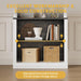 71" Tall 5-Tier Bookshelf, Large Open Display Bookcase with Ample Storage & LED Light, Floor Standing Book Shelf for Living Room, Home Office, Bedroom, White