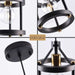 Chandelier Set of 3 Vintage Pendant Light Fixture, Black Farmhouse Wooden Metal Chandeliers, Open Frame Hanging Lighting for Diningroom,Bar,Entrance Hall,Kitchen Island Living Room
