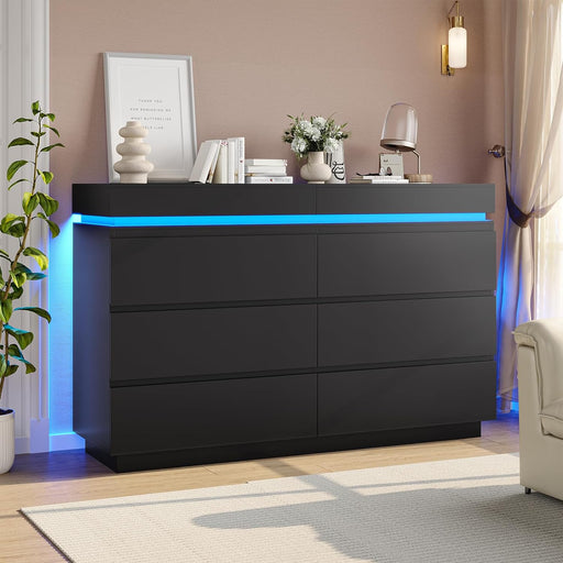 Black Dresser with Sliding Top & Charging