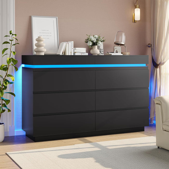 Black Dresser with Sliding Top & Charging