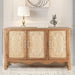 Farmhouse Sideboard Buffet Cabinet with Storage, 49" Solid Wood Credenza Buffet Table Coffee Bar Wine Bar Storage Cabinet with 3 Doors for Dining Room Living Room Hallway, Provence Grain