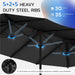 15X9Ft Large Patio Umbrella, Double-Sided Outdoor Market Rectangle Table 177''X104'' Umbrella with Crank Air Vents for Deck Pool Patio(1.9" Pole, Black)