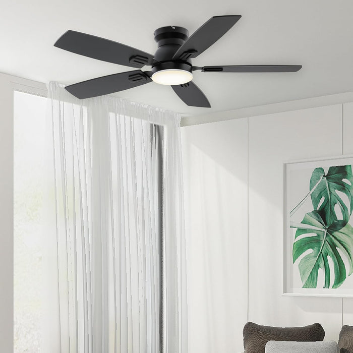 42" Ceiling Fans with Lights and Remote/App Control, Low Profile Ceiling Fan with Light, Reversible, Quiet 6 Speeds, Stepless Dimmable, Flush Mount Ceiling Fan for Bedroom Indoor/Outdoor Use