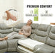 Breathing Leather Reclining Sofa Set,Power Recliner Sectional Couch with LED Light,Modern Living Room Furniture Set,Reclining Sectional Couch Set with USB Port/Storage for Home/Home Theater