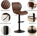 Bar Stools Set of 4, Modern Swivel Counter Height Barstools for Kitchen Island Chairs, Adjustable Fabric Bar Stools with Back for Kitchen Counter Bar, Brown