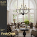 Black 36Inch 12Light Chandelier For Entryway Hallway