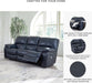 Leesworth Modern Power Reclining Sofa with USB Charging Ports, Blue