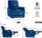 Zero Wall Hugger Power Recliner Chair for Adult ST257 (Navy Blue)