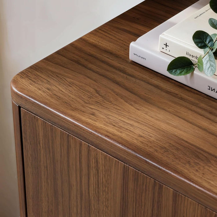 67IN Walnut Fluted Sideboard Buffet Cabinet with Storage