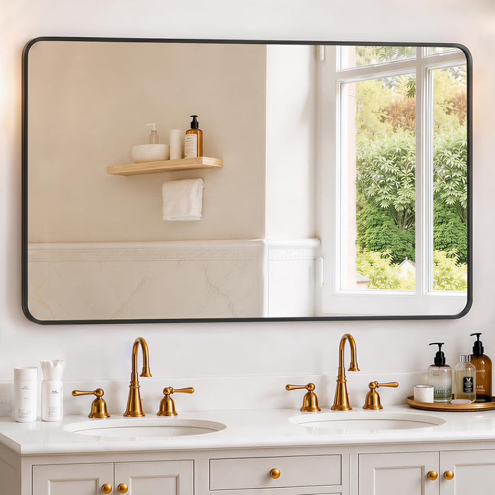Bathroom Mirror for Wall, 48X30 Inch HD Tempered Glass Vanity Mirror