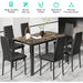 7-Piece Glass Dining Table Set for 6, PU Leather Chairs