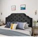 Silas Velvet Headboard, Queen / Full, Black / Black