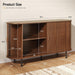 55" Sideboard Buffet Cabinet with Storage, Sliding Door & Adjustable Shelf, Modern Accent Coffee Bar Console Table for Kitchen, Entryway, Walnut