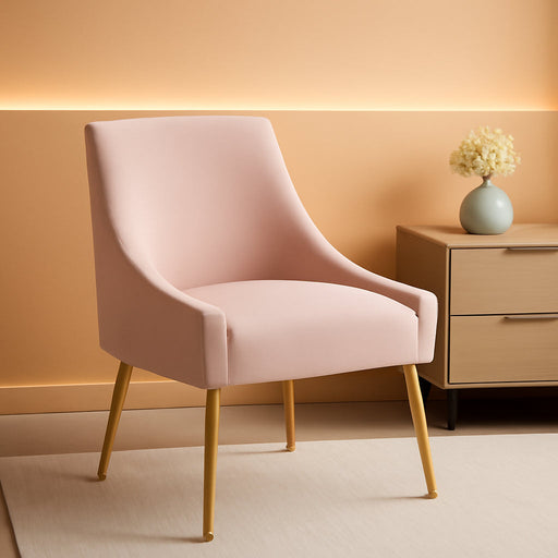 Discern Upholstered Performance Velvet Dining Chair, Pink