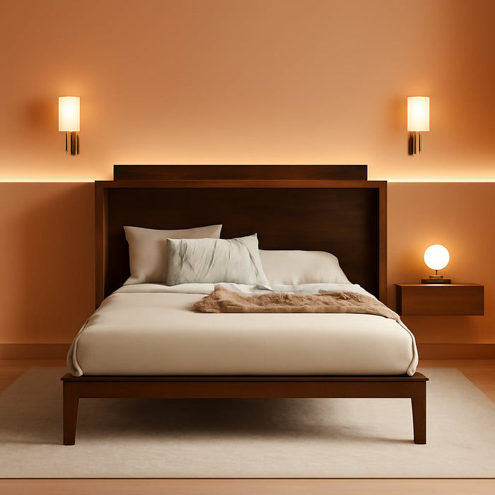 Queen Murphy Bed Chest with Charging Station & Large Drawers, Wooden Cube Cabinet Bed with Foldable Bedframe for Apartment Living Room Bedroom(Mattress Not Included) Walnut