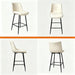 Counter Height Bar Stools Set of 3, FSC Certified Upholstered Faux Leather Barstools with Back, Metal Base, 27" Seat Height, Modern Upholstered Counter Stools for Kitchen Island,(Beige