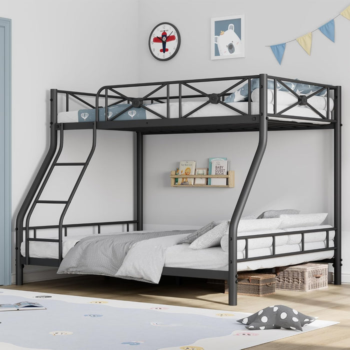 JetBlack IndustrialGrade Steel Twin Over Full BunkBed