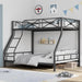 JetBlack IndustrialGrade Steel Twin Over Full BunkBed