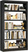 69 Inches Black MetalBookshelf With Adjustable Shelves