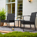 Patio Furniture Set 3 Piece Resin Outdoor Bistro Set Rocking Patio Chairs with Cushions and Table for Porch, Poolside, Balcony and Yard (Black)