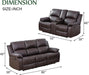 2 Pieces Leather Recliner Sofa Set，Recliner Sofa and Loveseat Sets for Living Room Furniture，Brown Reclining Couch with 4 Recliners for Living Room/Office/Theater Seating(Sofa Set 2 Pieces)