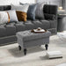 Ottoman with Storage for Living Room, 25" Storage Ottoman with Removable Lid, Button-Tufted Fabric Bench for Footrest and Seat with Wood Legs, Gray