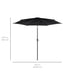 10Ft Outdoor Steel Market Patio Umbrella W/ Crank, Tilt Push Button, 6 Ribs - Black