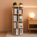 Rotating Bookshelf 360 Display 4 Tier Floor Standing Bookcase Storage Rack for Kids&Adults Solid Wood Bookshelf Organizer