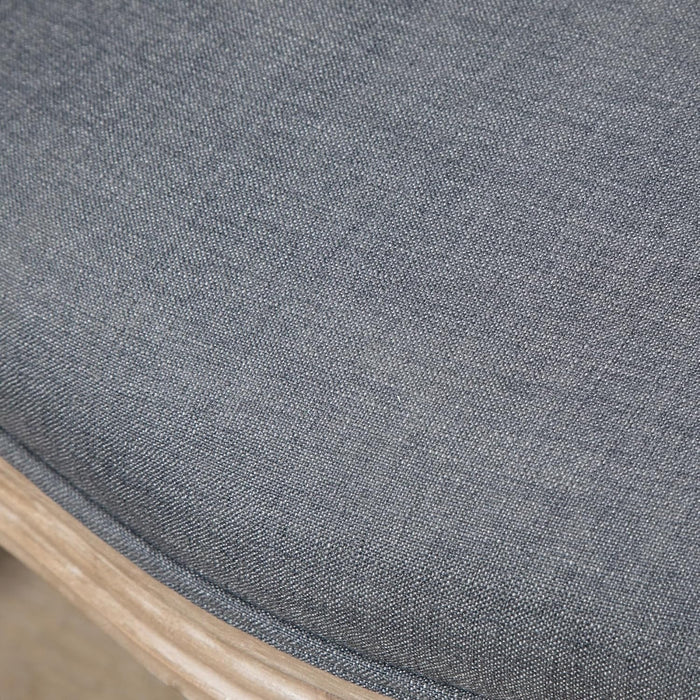 Upholstered Dining Chair Set of 2, French-Style Armless Accent Chairs with Back and Thick Padding, Gray