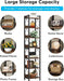 Tall Slim SevenTier Bookshelf CornerDisplayShelf Brown