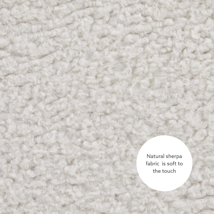 Home Décor Cream Sherpa round Storage Wooden Base by  Lexington Ottoman (AMZN2305)